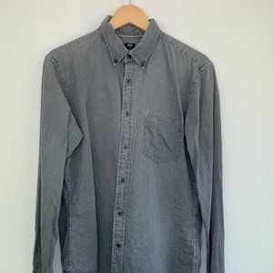 Uniqlo Grey Button Down Chambray Shirt